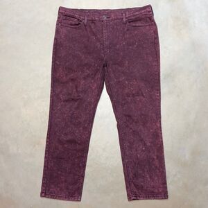Levis 541 Jeans Fits 44x32 Athletic Fit Stone Acid Wash Red Stretch Denim
